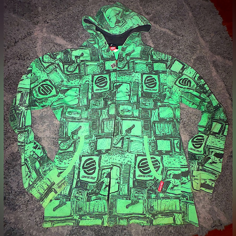 Vintage Skateboard SANTA CRUZ Zip-Up sweater